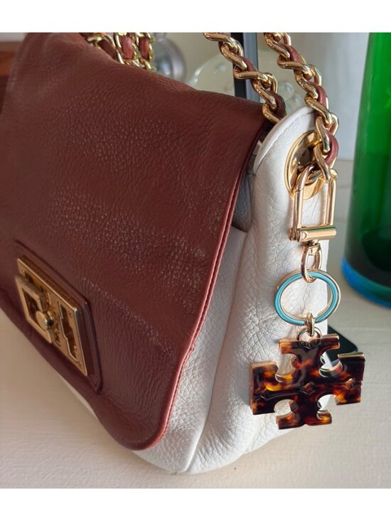 Tory Burch Handbags - Vintage Tory Burch Leather Convertible Shoulder Chain Link Crossbody Handbag
